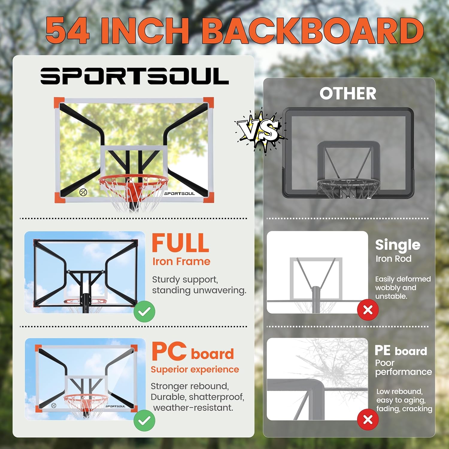 Basketball Hoop Outdoor 10ft Hoop